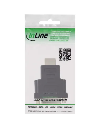 InLine Adattatore HDMI-DVI, Tipo A Maschio a DVI-D 24+1 Femmina, dorato, 4K2K
