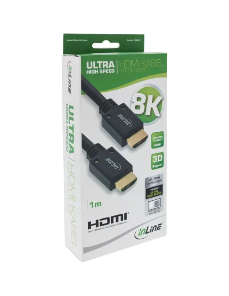 InLine Cavo HDMI Ultra High Speed, 8K4K, M M, 1m