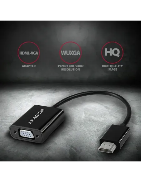 Axagon RVH-VGN cavo e adattatore video 0,15 m HDMI tipo A (Standard) VGA (D-Sub) Nero