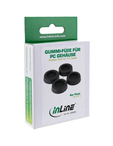InLine Piedini antivibrazione PC-Case, in gomma nero, 4pz