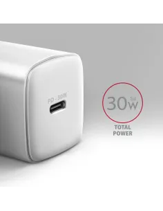 Axagon ACU-PD30W wall charger 1x QC3.0 AFC FCP PD type-C 30W white Telefono cellulare, Smartphone, Orologio intelligente, 2