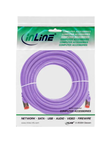 InLine Cavo patch Lan, S FTP (PiMf), Cat.6, 250 MHz, PVC, CU, viola, 5m