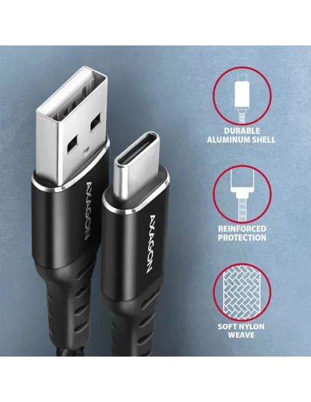Axagon BUCM-AM15AB cavo USB USB 2.0 1,5 m USB A USB C Nero