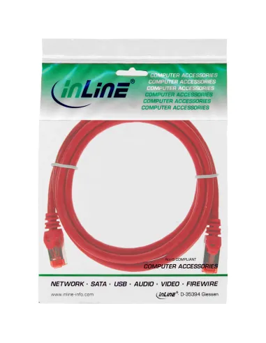 InLine Cavo patch Lan, S FTP (PiMf), Cat.6, 250 MHz, PVC, CU, rosso, 3m