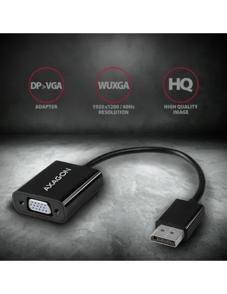 Axagon RVD-VGN cavo e adattatore video 0,15 m DisplayPort VGA (D-Sub) Nero