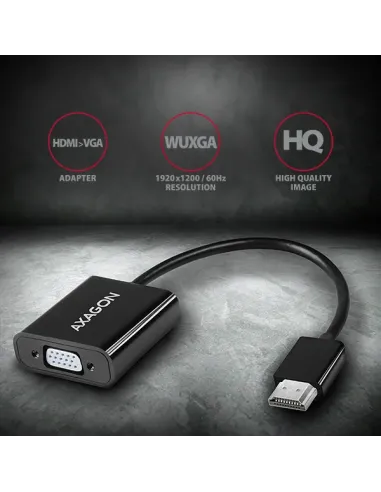 Axagon RVH-VGAN cavo e adattatore video 0,15 m HDMI tipo A (Standard) VGA (D-Sub) Nero