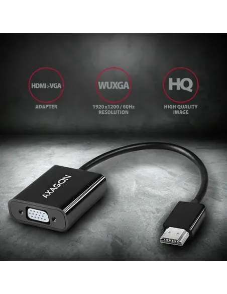 Axagon RVH-VGAN cavo e adattatore video 0,15 m HDMI tipo A (Standard) VGA (D-Sub) Nero