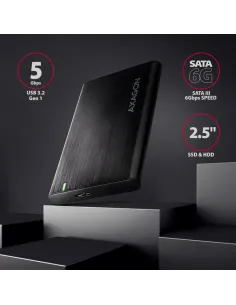 Axagon EE25-A6M contenitore di unità di archiviazione Box esterno HDD SSD Nero 2.5" 2