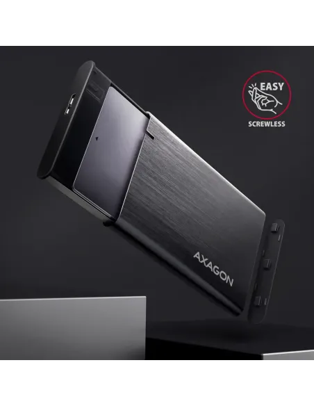 Axagon EE25-A6M contenitore di unità di archiviazione Box esterno HDD SSD Nero 2.5"