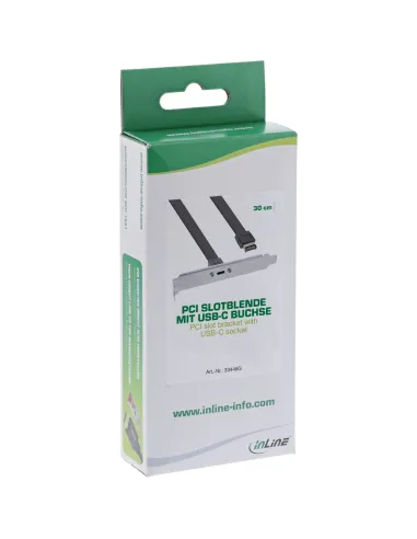 InLine Staffa per slot PCI, USB-C a USB 3.2 pannello frontale Key-A, 0,5m