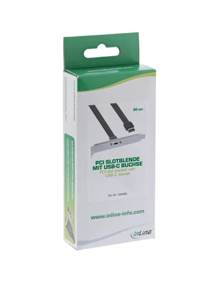 InLine Staffa per slot PCI, USB-C a USB 3.2 pannello frontale Key-A, 0,5m