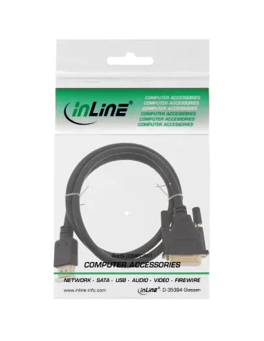 InLine Cavo HDMI M a DVI 18+1 M, dorato, nero, 1,5m
