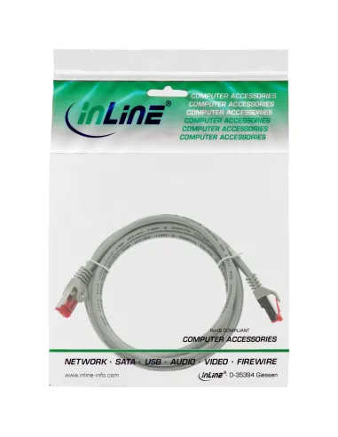 InLine Cavo patch Lan, S FTP (PiMf), Cat.6, 250 MHz, PVC, CU, grigio, 3m
