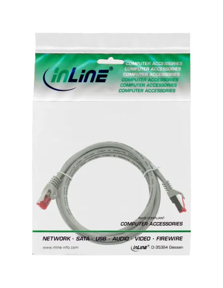 InLine Cavo patch Lan, S FTP (PiMf), Cat.6, 250 MHz, PVC, CU, grigio, 3m