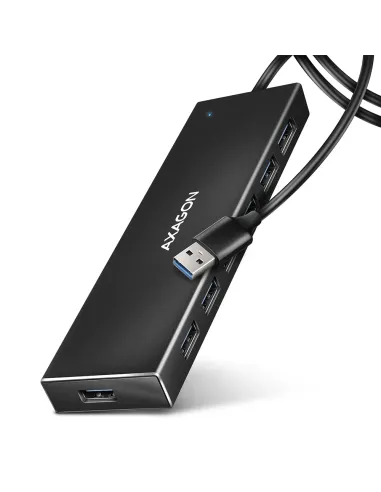 Axagon HUE-F7A 7x USB 3.2 Gen 1 ALU FLAT hub micro power IN 1m USB-A USB 3.2 Gen 1 (3.1 Gen 1) Type-A 5000 Mbit s Nero