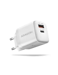 Axagon ACU-PQ30W Ladegerät QC3.0.4.0 AFC FCP PPS Apple+ PD USB-C 30W - weiß - USB Typ C Telefono cellulare, Smartphone,
