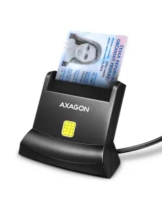 Axagon Universal desktop USB contact Smart ID card reader with long USB-A cable. Suitable for the eObanka application. lettore