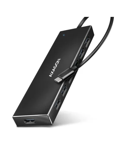 Axagon HUE-F7C 7x USB 3.2 Gen 1 ALU FLAT hub micro power IN 30cm USB-C USB 3.2 Gen 1 (3.1 Gen 1) Type-A 5000 Mbit s Nero