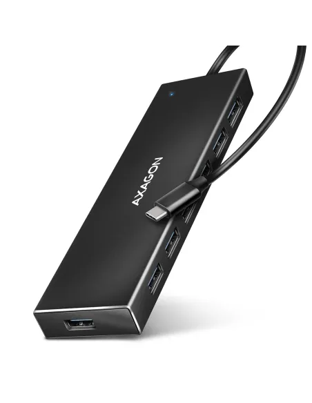 Axagon HUE-F7C 7x USB 3.2 Gen 1 ALU FLAT hub micro power IN 30cm USB-C USB 3.2 Gen 1 (3.1 Gen 1) Type-A 5000 Mbit s Nero
