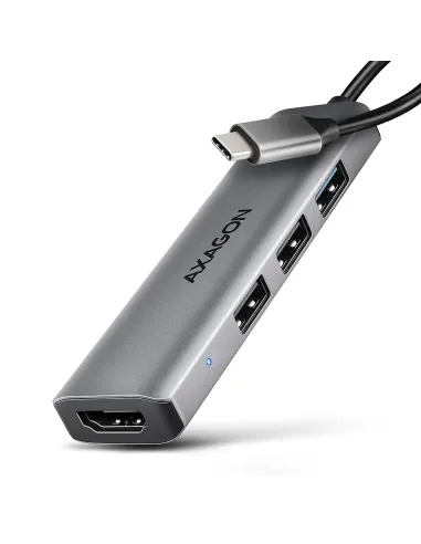 Axagon HMC-H3A replicatore di porte e docking station per laptop Cablato USB 3.2 Gen 1 (3.1 Gen 1) Type-C Argento