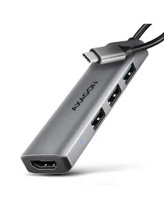 Axagon HMC-H3A replicatore di porte e docking station per laptop Cablato USB 3.2 Gen 1 (3.1 Gen 1) Type-C Argento 2
