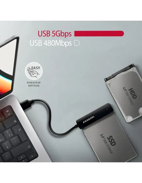 Axagon ADSA-FP2A scheda di interfaccia e adattatore SATA, USB 3.2 Gen 1 (3.1 Gen 1)