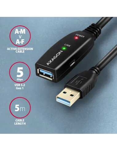 Axagon ADR-305 USB 3.2 Gen 1 A-M - A-F active extension repeater cable 5m - Kabel - Digital Daten cavo USB USB 3.2 Gen 1 (3.1