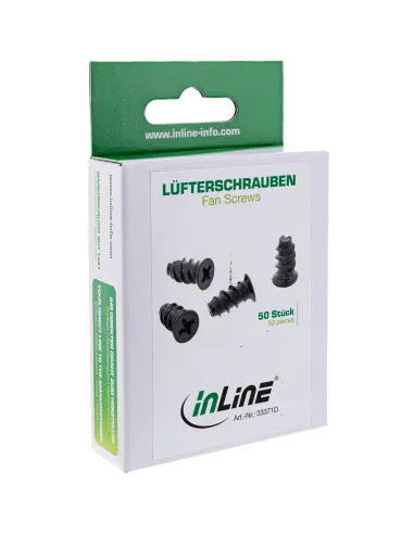 InLine Viti Ventole, 5,0x10,0mm, zincate, testa corce, nero, 50pz