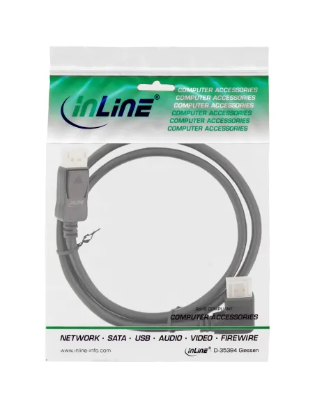 InLine Cavo DisplayPort 1.4, 8K4K, ad angolo retto, nero oro, 5m