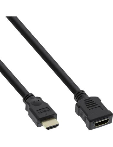 InLine Cavo HDMI-High Speed, Prolunga, 2m, 3D, dorato, nero, M-F