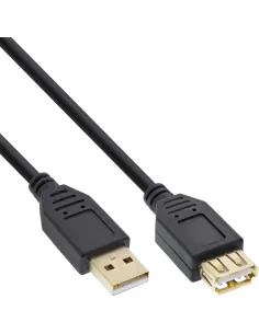 InLine Cavo USB 2.0 A maschio A femmina, prolunga, dorato, nero, 5m