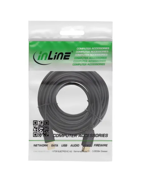 InLine Cavo USB 2.0 A maschio A femmina, prolunga, dorato, nero, 5m