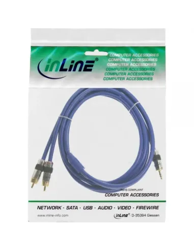 InLine Cavo Audio Jack 3,5mm maschio a 2x RCA maschio, 2m, PREMIUM