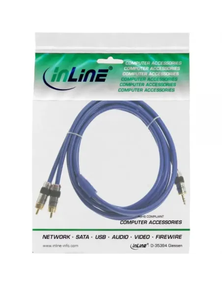 InLine Cavo Audio Jack 3,5mm maschio a 2x RCA maschio, 2m, PREMIUM