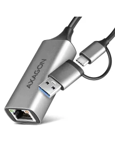 Axagon ADE-TXCA Gigabit Ethernet Adapter USB-C+ USB-A - titangrau - Adapter - Digital Daten 1000 Mbit s