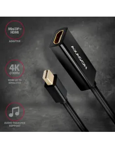 Axagon RVDM-HI14N cavo e adattatore video 0,15 m Mini DisplayPort HDMI Nero 2