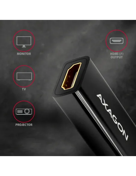 Axagon RVDM-HI14N cavo e adattatore video 0,15 m Mini DisplayPort HDMI Nero