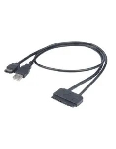 Akasa Flexstor eSATA USB cavo SATA 0,4 m Nero