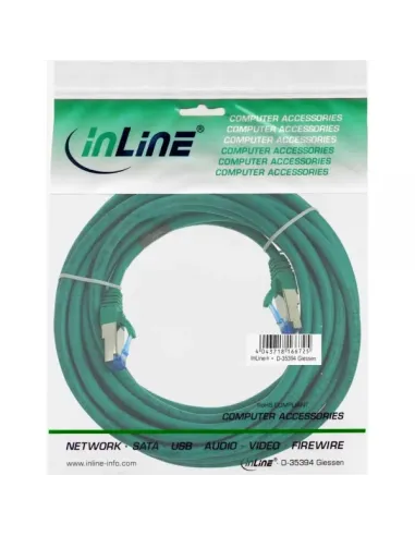 InLine Cavo patch Lan, S FTP(PiMf), Cat.6a, 500MHz, CU, halogenf., verde, 10m