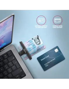 Axagon CRE-SMPC USB-C Smart card ID card PocketReader lettore di card readers Interno USB tipo-C Nero 2