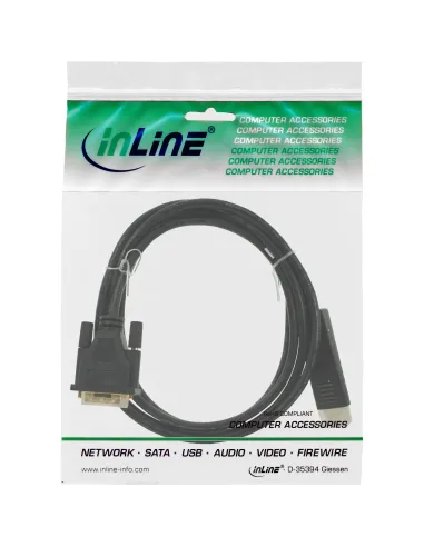 InLine Cavo DisplayPort maschio a DVI-D 24+1 maschio, 1m, dorato, nero