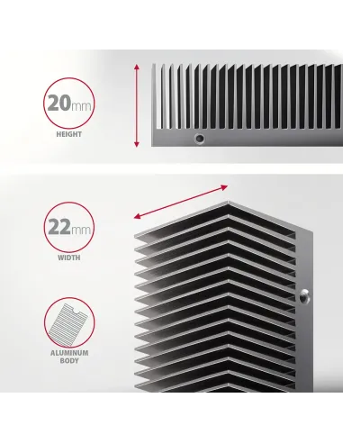 Axagon CLR-M2XT M.2 SSD Passivkühler Aluminium - 2280 M.2 NVMe SSD, Unità allo stato solido Dissipatore di calore Radiatore