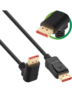 InLine Cavo DisplayPort 1.4, 8K4K, angolato verso l'alto, nero oro, 2m