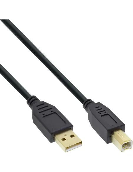 InLine Cavo USB 2.0 A maschio B maschio, dorato, nero, 2m