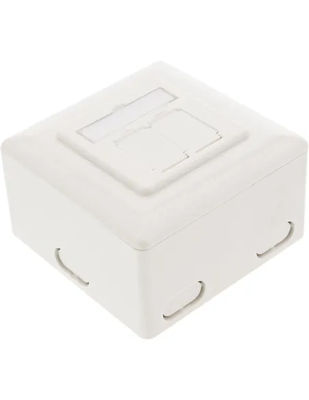 InLine Scatola prese Cat.6, 2x RJ45 F, esterno o ad incasso, orizzont., bianca