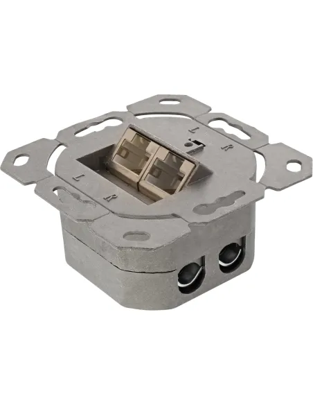 InLine Scatola prese Cat.6, 2x RJ45 F, esterno o ad incasso, orizzont., bianca