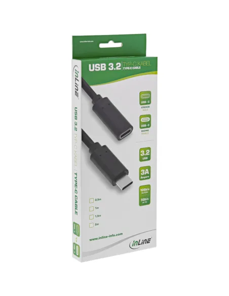InLine Prolunga USB 3.2 Gen.1x2, M-F USB-C, nero, 2m