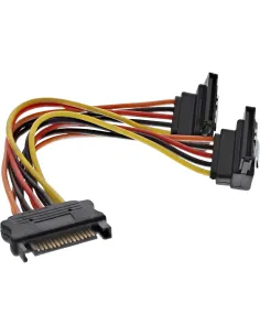 InLine Cavo di aliment. a Y, da 1x 5,25“ M a 2x SATA F, ang., con ling., 0,15m