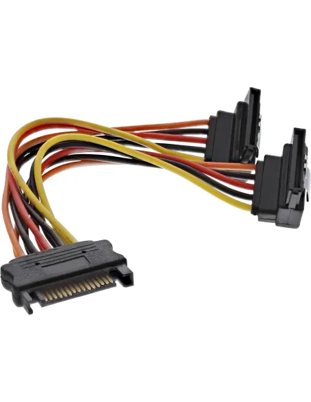 InLine Cavo di aliment. a Y, da 1x 5,25“ M a 2x SATA F, ang., con ling., 0,15m