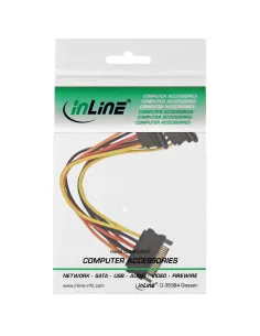 InLine Cavo di aliment. a Y, da 1x 5,25“ M a 2x SATA F, ang., con ling., 0,15m 2